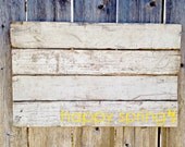 happy spring - Reclaimed Wood Pallet Sign - Vintage White and Yellow Wooden Wall Decor