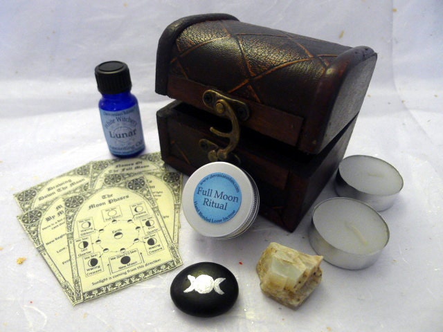 LUNAR MAGICK CHEST - kit set wicca wiccan pagan spell full moon ritual witch