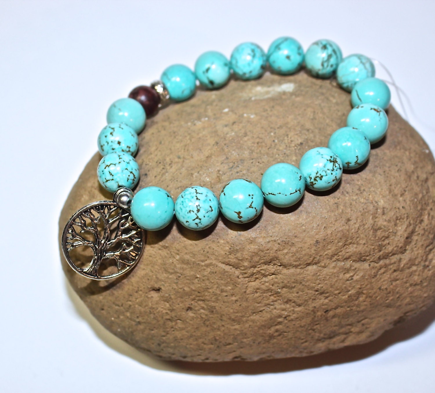 Yoga Bracelet - TREE OF LIFE Charm, tree of life bracelet - meditation bracelet, Mala Beads Bracelet, Boho Spiritual Jewelry, Zen Jewelry