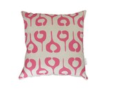 Linen cushion cover / pillow cover - 100% natural linen with our BULB design hand printed in magenta