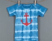 ANCHOR Baby Onesie, Blue Tie-Dye Baby Onesie, Baby Boy One Piece Romper Jumper Bodysuit, Great Baby Gift or First Birthday