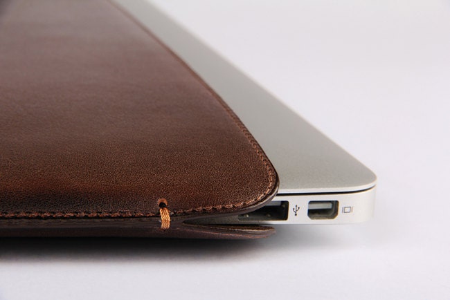 MacBook Air 13"  Dark Brown Cowboy Premium Leather  Sleeve