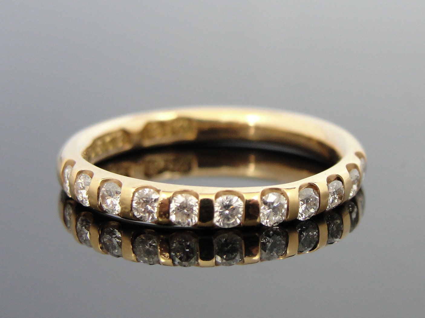 Modern Modernist Contemporary 18k Gold and Diamond Band RGDI736D
