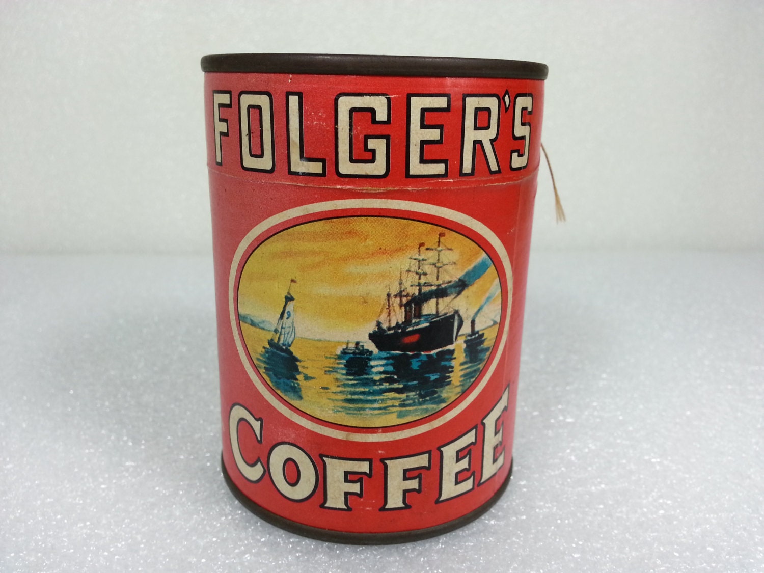Folgers Coffee Miniature Advertisement Tin With Puzzle