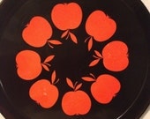 Nice 60s mid century retro tin tray with lovely apples. Scandinavian design.