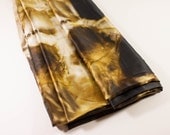 Cotton and Silk Blend Fabric -  Large Print - Cream and Brown Material  - Unusual and Eye Catching