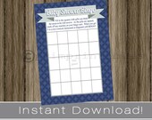 Baby Shower Bingo Game Cards boy navy blue and gray INSTANT DOWNLOAD diy digital printable file print your own Il_170x135