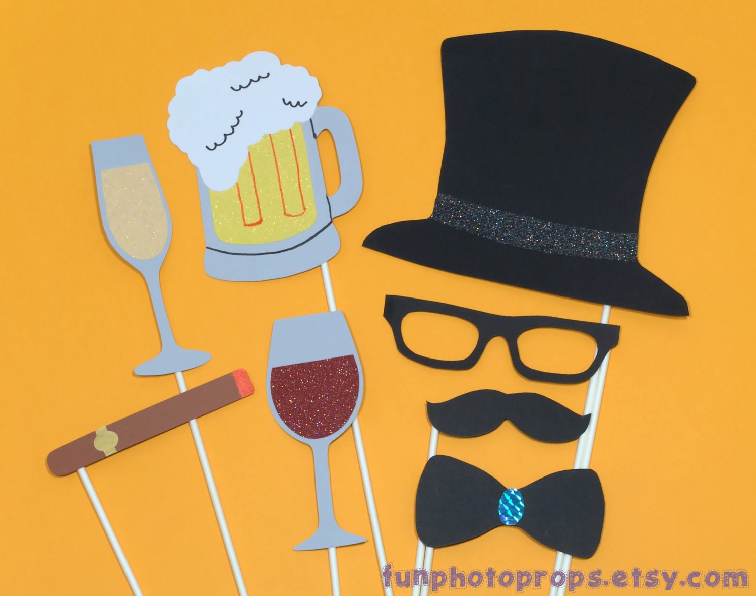 Photobooth Props - Photo Booth Props 8 Piece Set - Wedding Birthday Party Photo Props Il_570xn