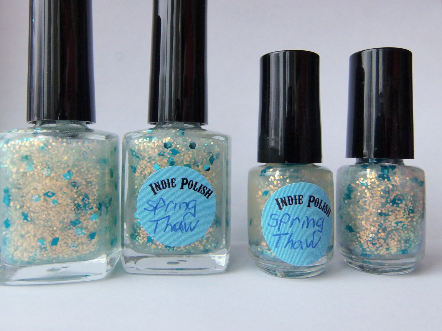Handmade Nail Polish -  Spring Thaw - mini5ml  bottle - SUPER glitter - Holographic