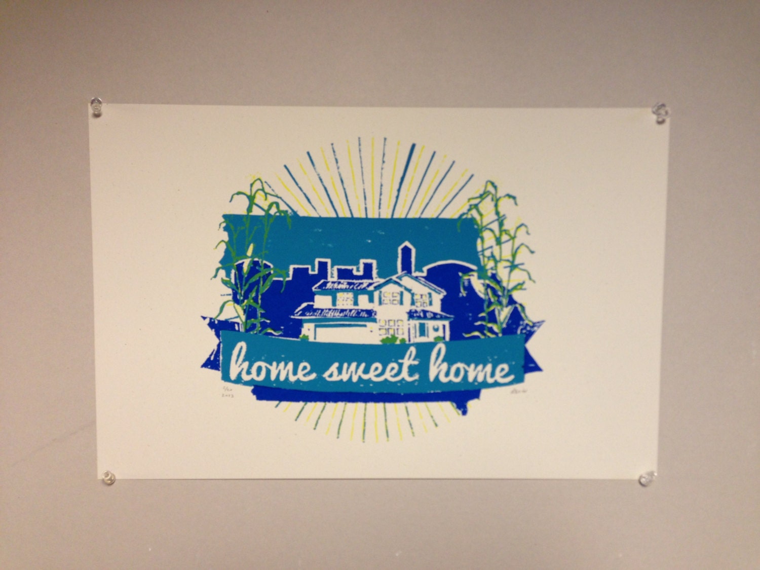 Iowa screenprint // home sweet home