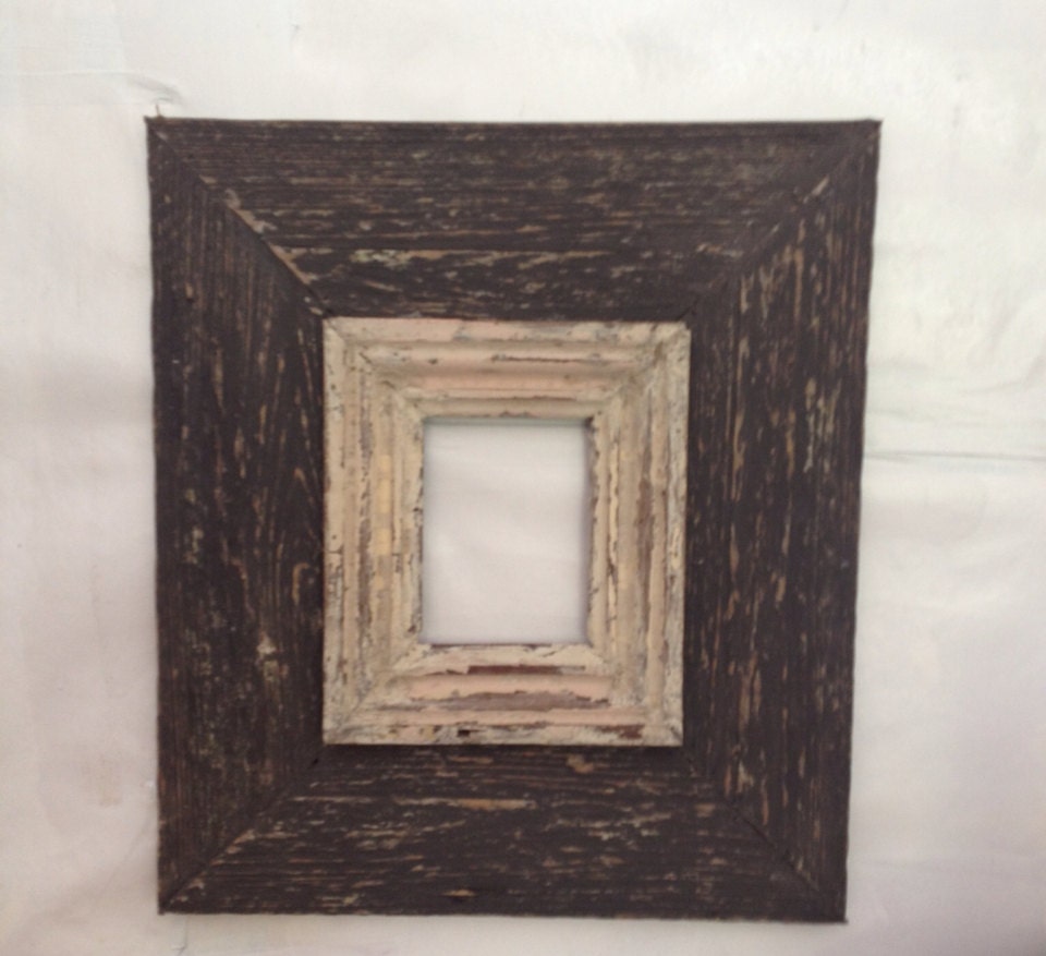 Deep brownish Charcole  colored Frame with original historical trim c