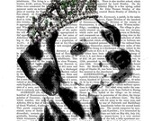 ON SALE Dalmatian Tiara Original Illustration Art Print Mixed Media Painting Dog Art Dog Print Dalmation wall art wall decor Wall Hanging D