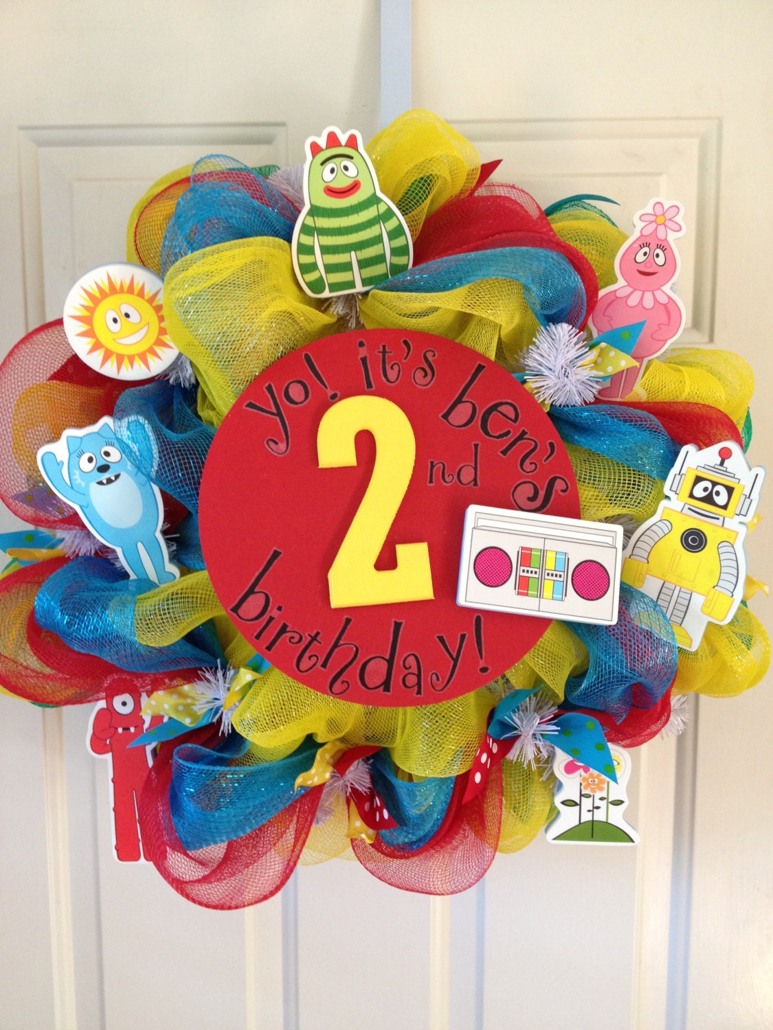 Yo Gabba Gabba Birthday Wreath