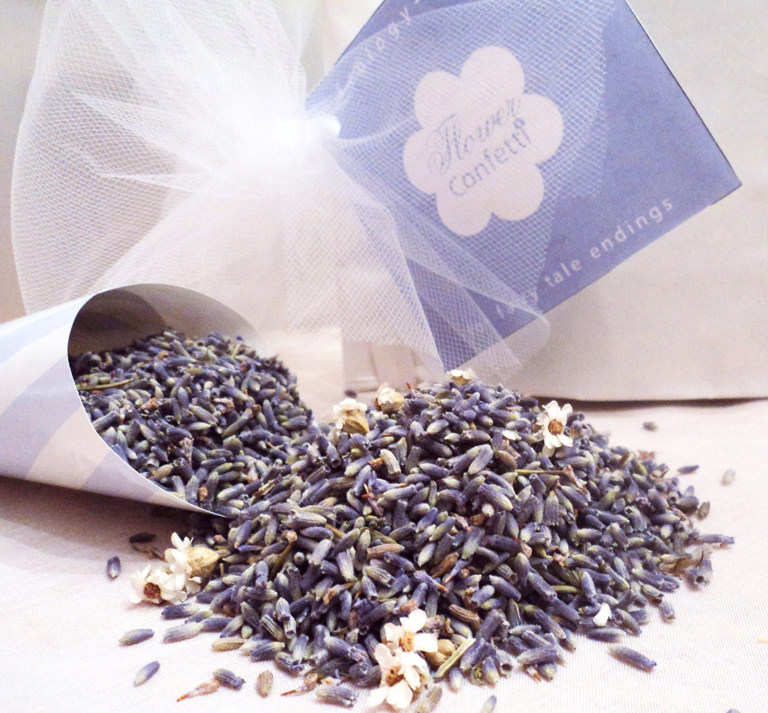Wedding Lavender flower confetti - 25 cups - for fairy tale endings. . .