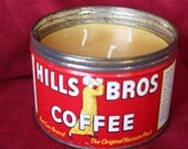 Vintage Tin / 3 Wick Beeswax Candle - Hills Bros Coffee Tin