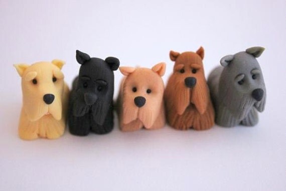 Items similar to Set of 5xFondant Scottish Terrier ...