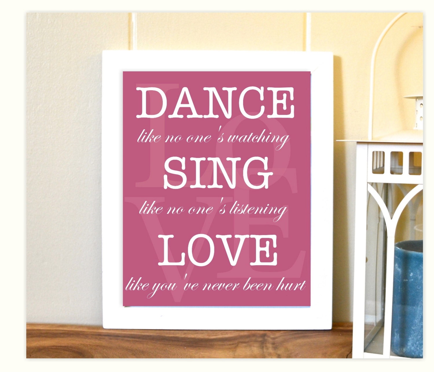 Girl's room decor, typography, teen girl art, baby girl nursery, nursery wall quotes, dance like no one is watching, 8x10 print