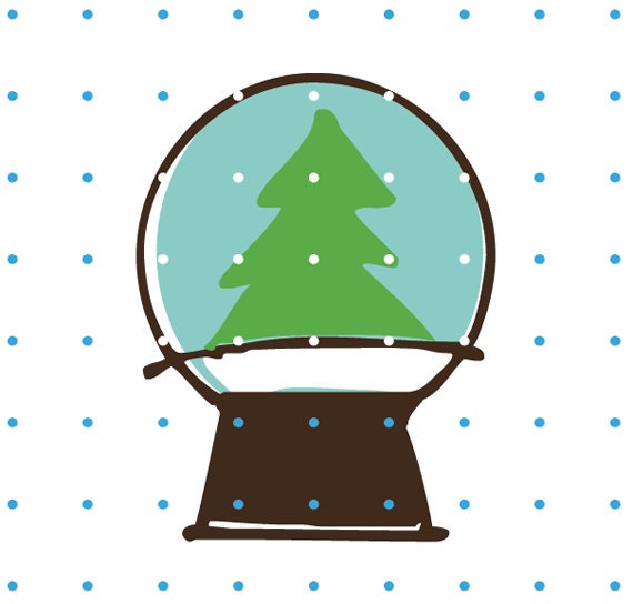 Ten Pack of Snow Globe Christmas Cards
