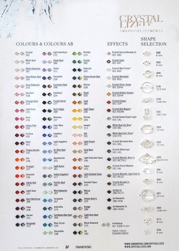 Official Swarovski Crystal Bead Color And Shape By Bestbuydesigns 0436