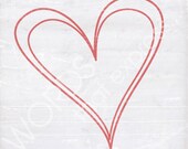 Double Red Heart 4 x 4 or 5 x 5 square print
