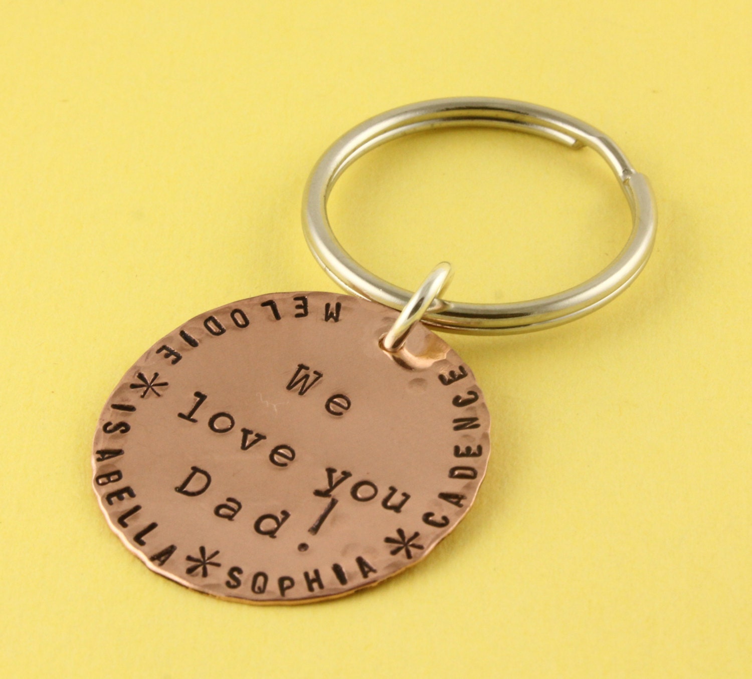 Father's Day Gift - Personalized We Love Dad Keychain - Key Chain - Keyring - Key Chain Key Ring - Gift for Dad