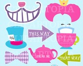 Alice Tea Party Clipart / DIY Alice Tea Party Printable / Alice Photobooth Prop / INSTANT DOWNLOAD Il_170x135