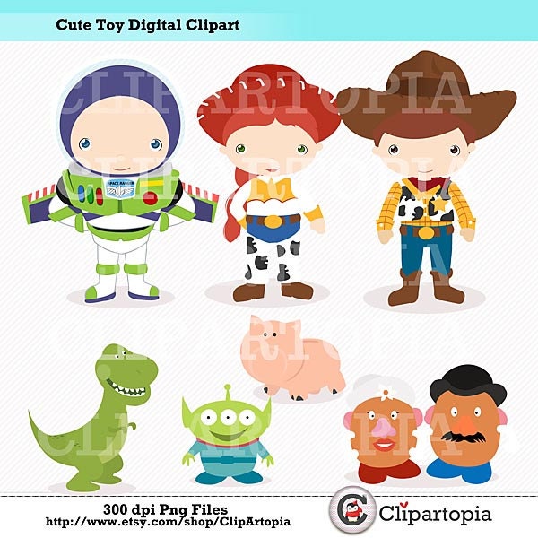 Cute toy Digital Clipart For Personal and Commercial Use / INSTANT DOWNLOAD Il_570xn