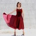 Vintage Wine  Velvet Flowy Dress
