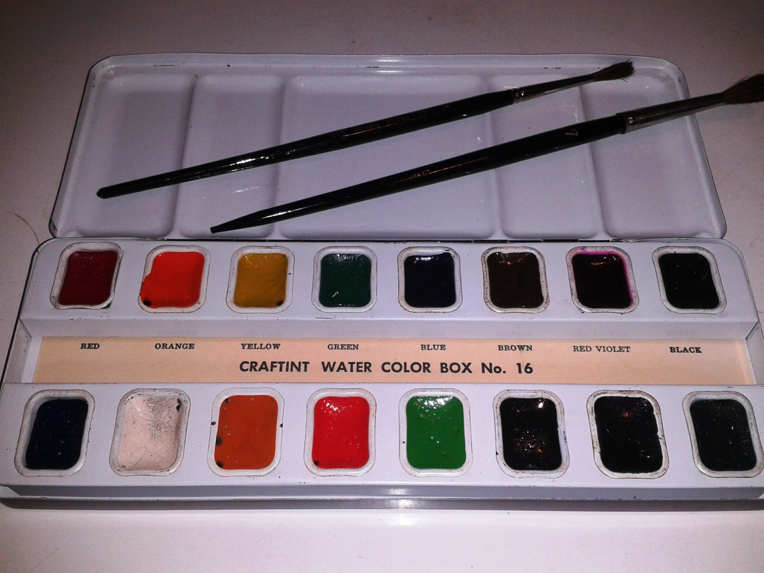 1950s Watercolors Paint Set / Craftint Watercolors / 1950s Paint Set / Watercolors / Paint Set / Vintage paint Set / Paint TIn