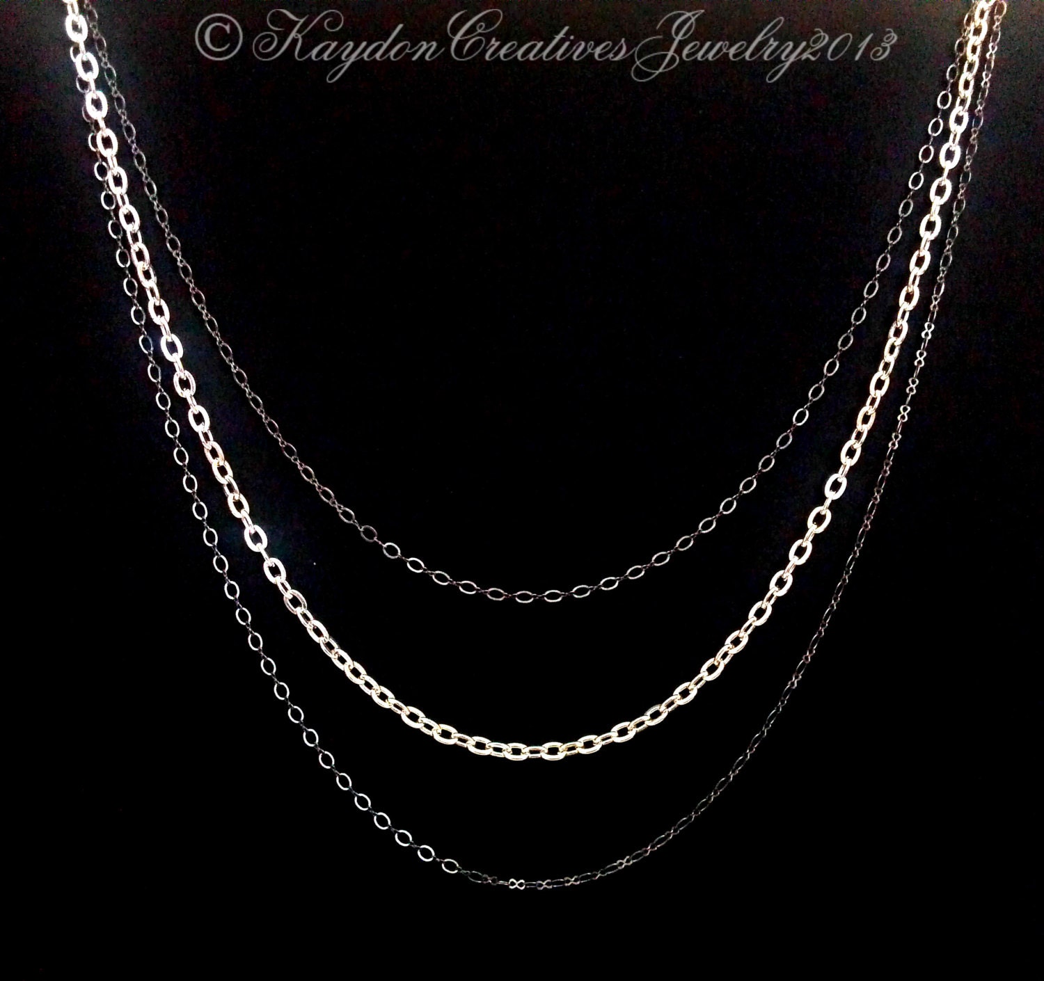 Three Tiered Silver and Gunmetal Necklace