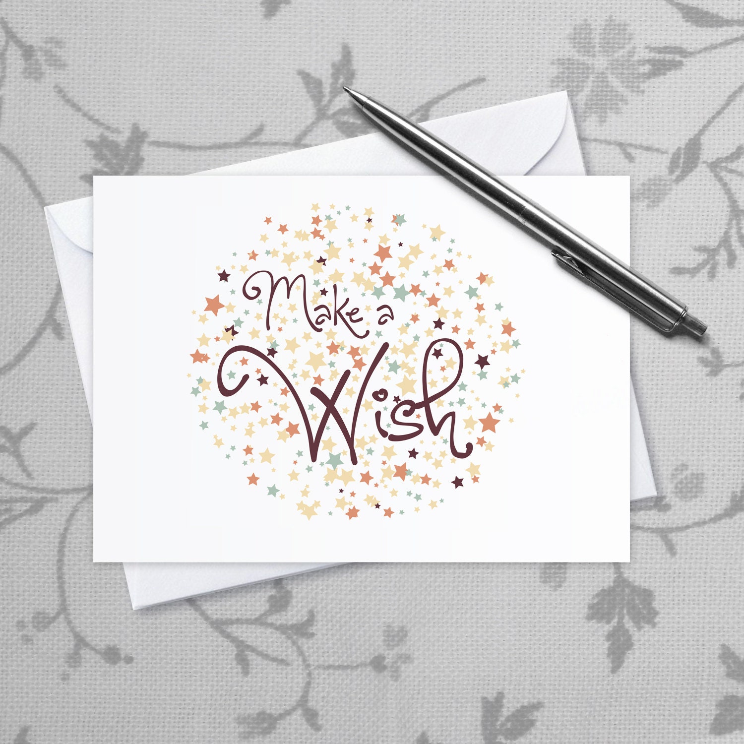 Birthday Card - Make a Wish - Blank Stationery - Birthday Greeting Card - Cute Paper Goods