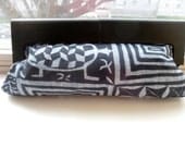Bamileke fabric /Clutch Purse/ Wood frame