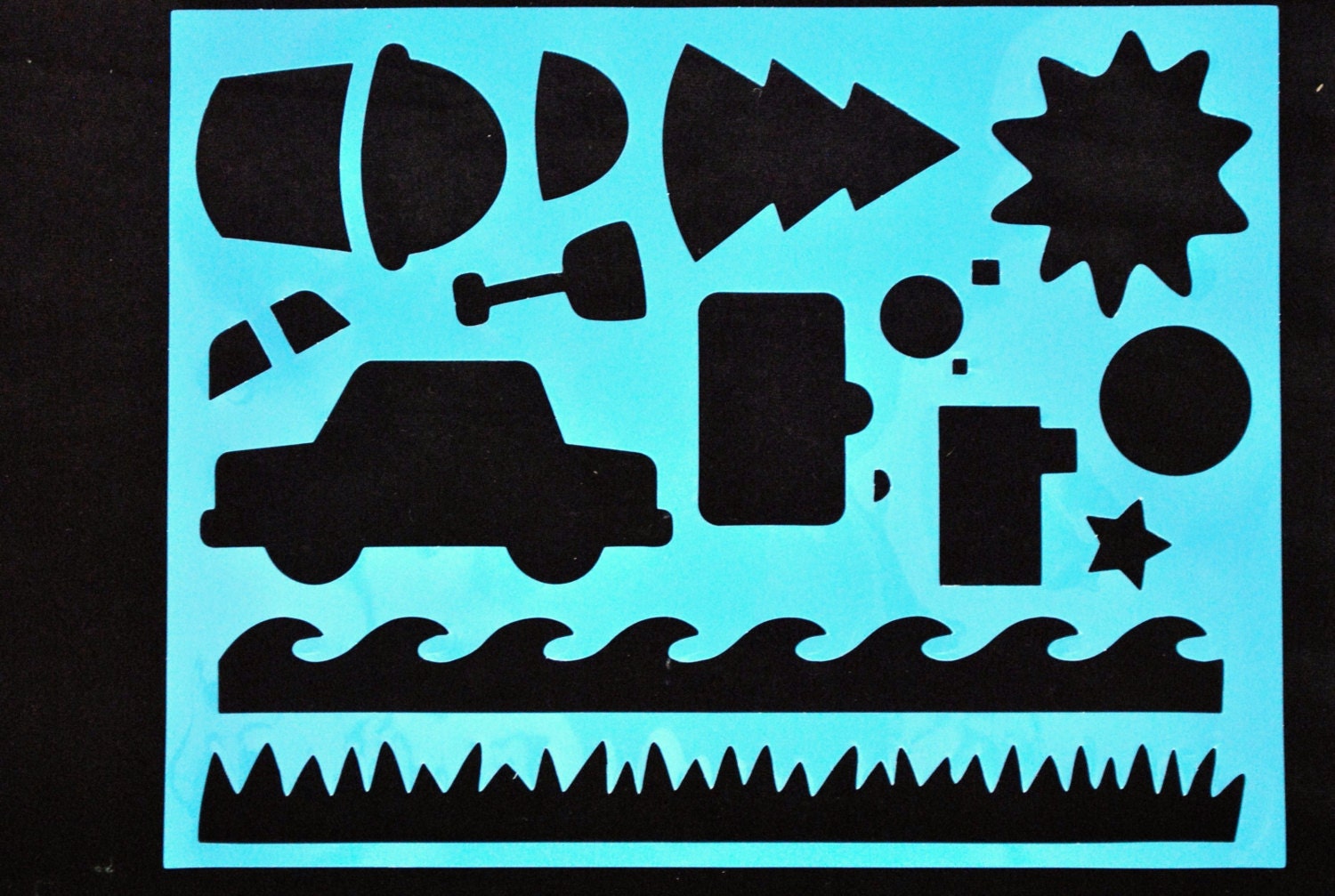 New - One 8.5 X11 BEACH VACATION Decorative Wall or Art Stencil Reusable Plastic