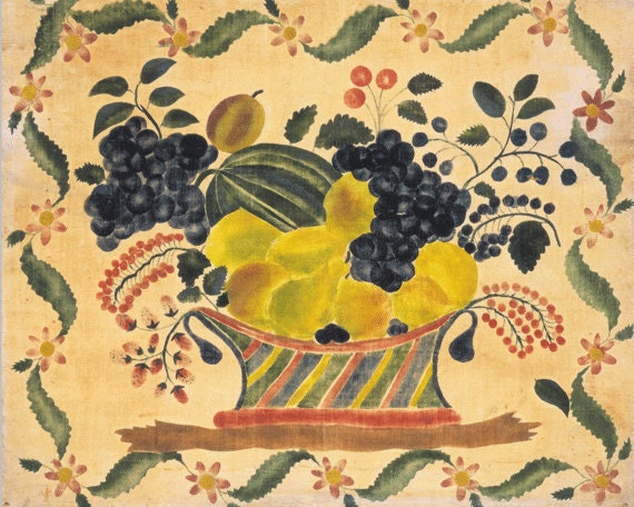 Still life print painting print Victorian art Vintage prints Old Prints Antique fruit art Home decor 8x10 print
