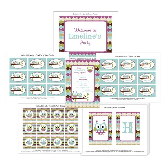 PRINTABLE Owl Party Collection - Basic Il_570xn