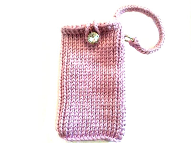 Pink Bling Phone Wristlet, Galaxy Nexus s2 Bag, Lg Lucid Purse, Iphone 5 Carrying Case by Knit Blossom