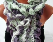 Crochet Curly Scarf -Crochet Curly Scarf - Crochet Accessories- Woman- Spring Fashion, Accessories Woman -  Warm Scarf - Spring Collection -