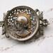 French antique art nouveau gold gilt bronze brooch pin soldier Warrior silver filigree brooch
