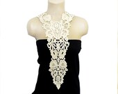 FREE SHIPPING- Luxury Collar,Handmade Cotton Lace necklace,Applique- Accessories - Cream Color -Big Necklace- Woman Applique- OOAK - HAREMDESIGN FREE SHIPPING- Luxury Collar,Handmade Cotton Lace necklace,Applique- Accessories - Cream Color -Big Necklace- Woman Applique- OOAK - HAREMDESIGN