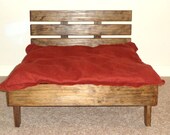 Pet Bed Contemporary Handmade wood red dog puppy cat kitten housewarming gift home decor pet furniture unique gift