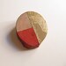 Red & Gold / Geometry wood brooch