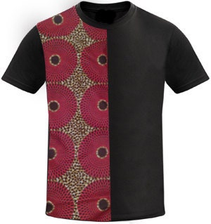 Men's White T-shirt With Ankara Fabric