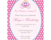 Princess Birthday Party Invitation and Thank You Card-DIY PRINTABLE- Polka Dot