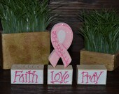 Breast Cancer Survor Survivor Gift Personalized Wood Blocks Love Survivor home decor primitive gift personalized wood sign