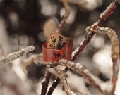 Unique copper & silver ring, small size, cool colors, interesting shape, hand crafted with love