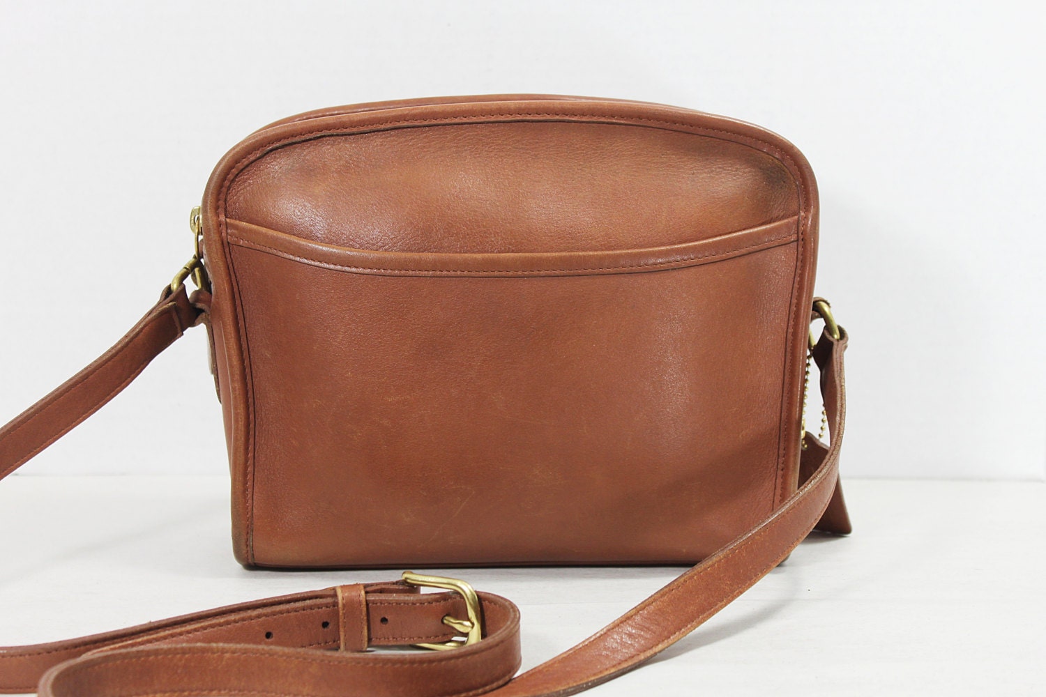 Vintage Coach Brown Color Leather Cross Body Shoulder Bag, Purse