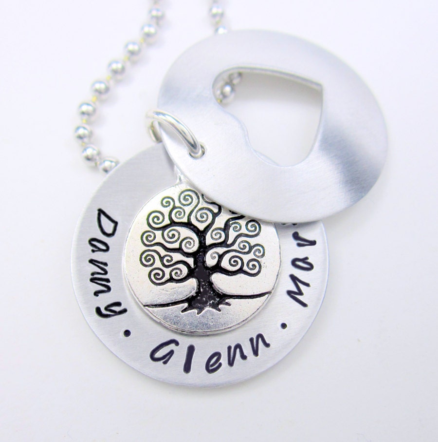 Hand Stamped Mommy Locket - Handstamped Personalized Jewelry - Mother's Family Tree Jewelry