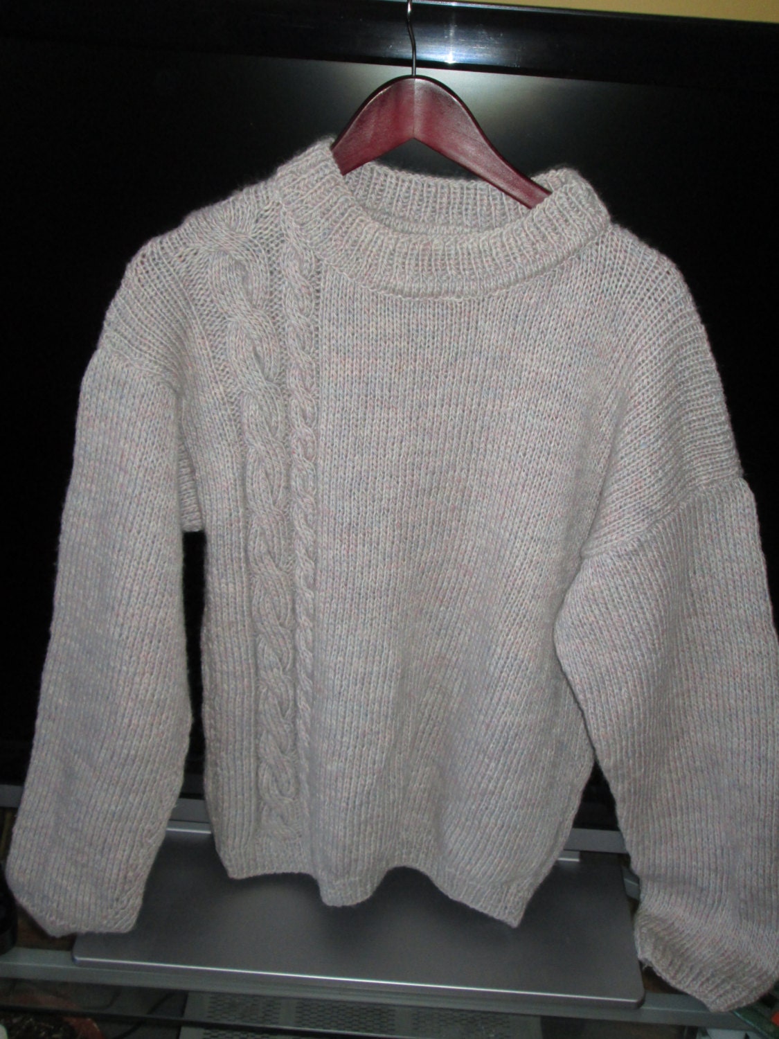 Elegant Handmade Cozy Cable Merino 100% wool Sweater for men/Close/Hand knit/Sweater Men/Gray/Father's Day/Love you Dad