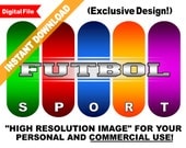 INSTANT DOWNLOAD - Futbol sport soccer digital clip art clipart design image graphic illustration artwork picture element - High Resolution