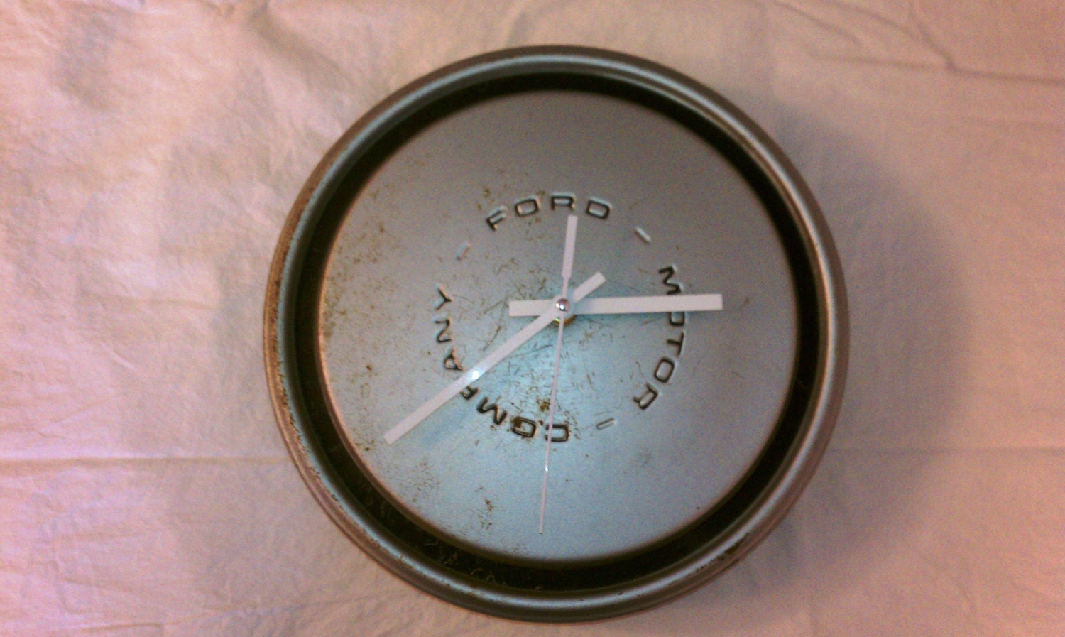 vintage ford hubcap wall clock